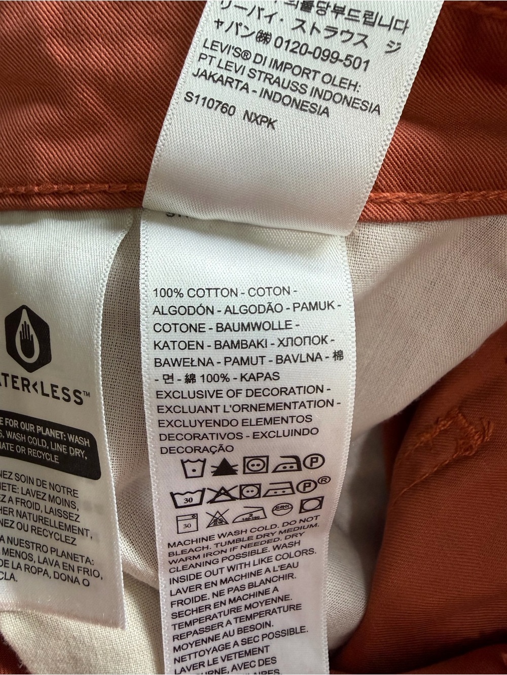 Levi’s '94 Baggy Cargo Pants in Baked Clay Red 100% Cotton 30L - Picture 9 of 13